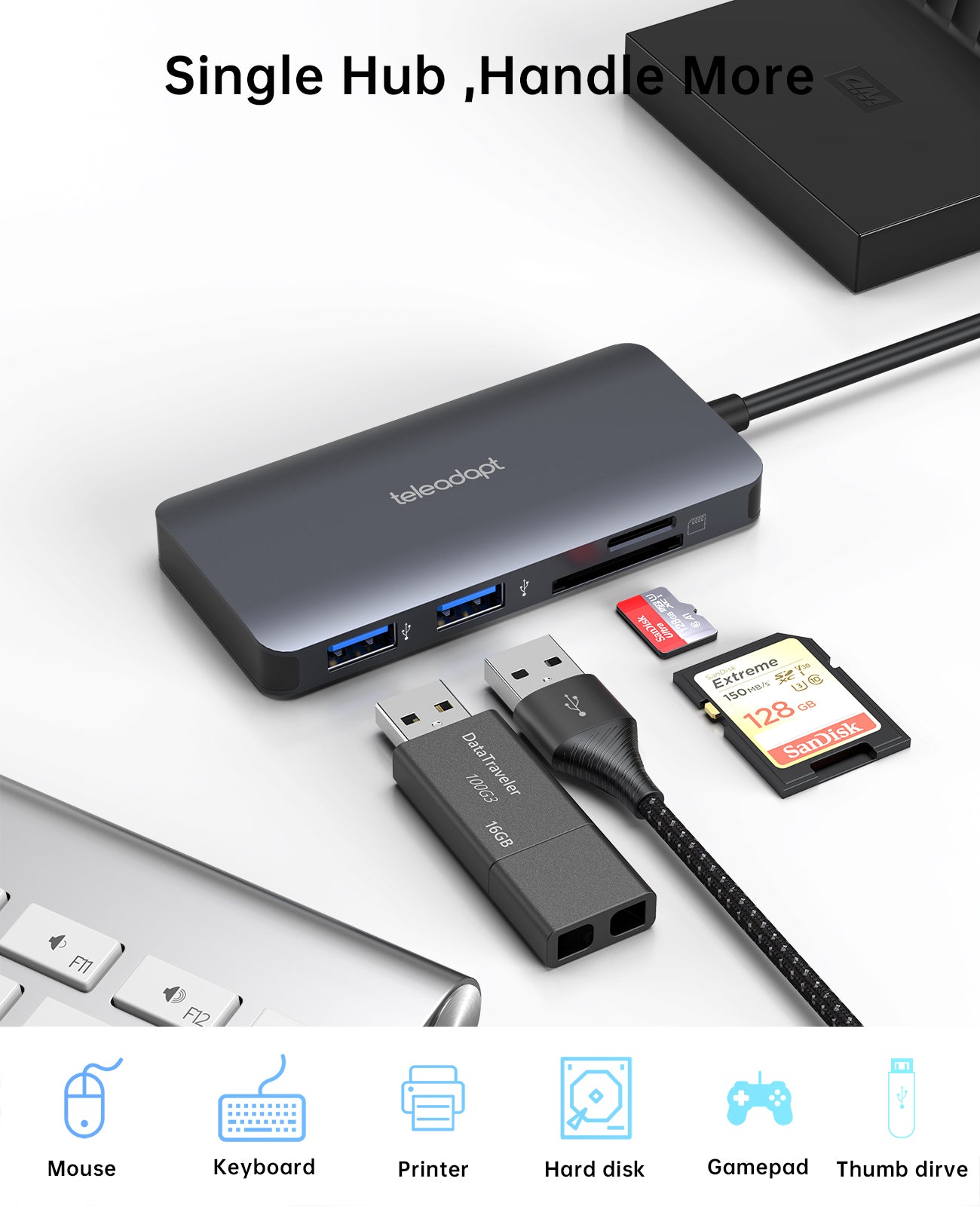 USB C 8-in-1 Combi-Hub