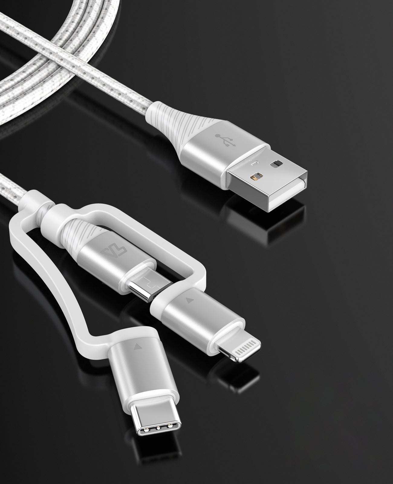 USB A to 3-in-1 Cable, 3FT/0.9M