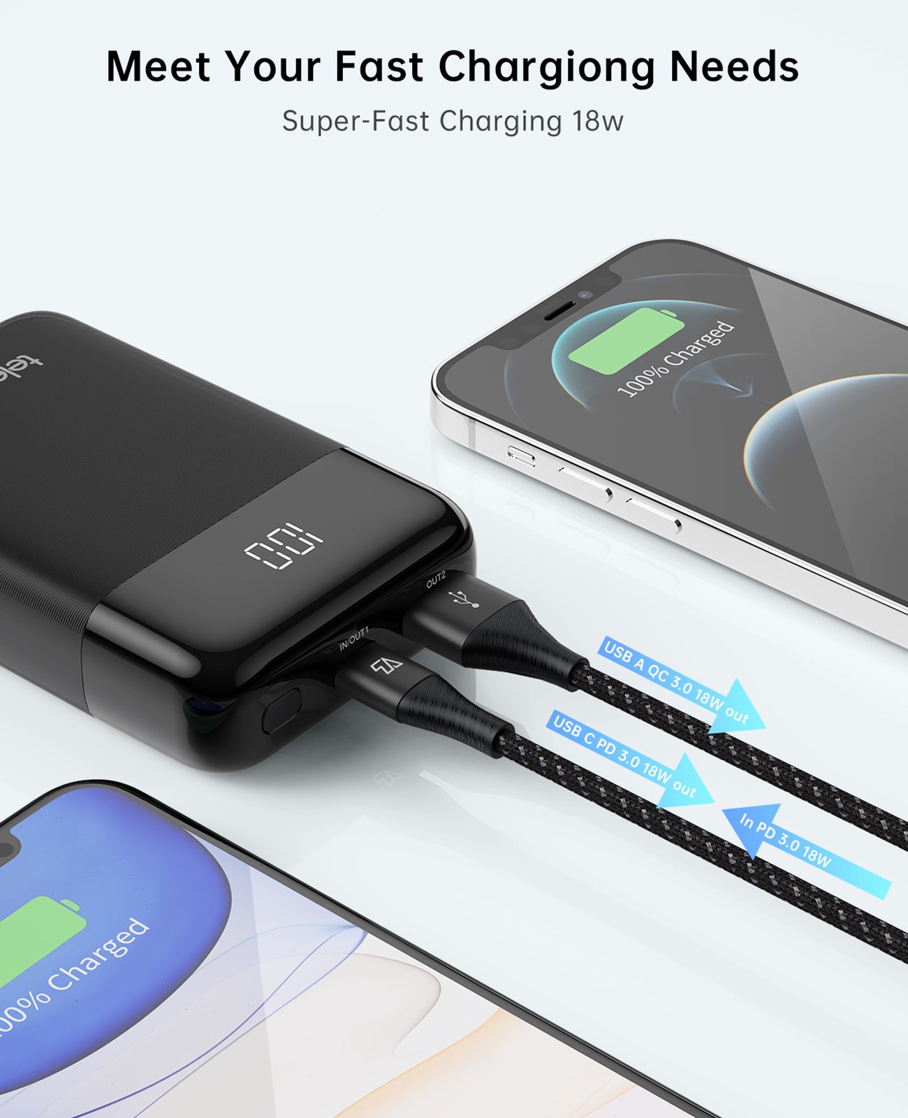 USB C/USB A Power Bank