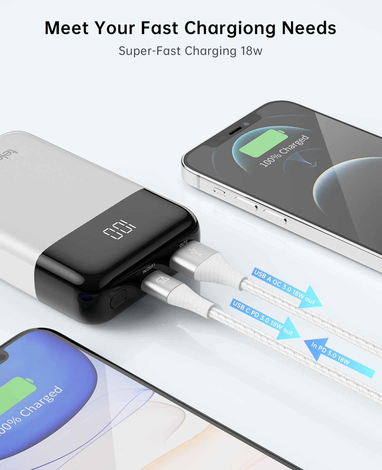 USB C/USB A Power Bank