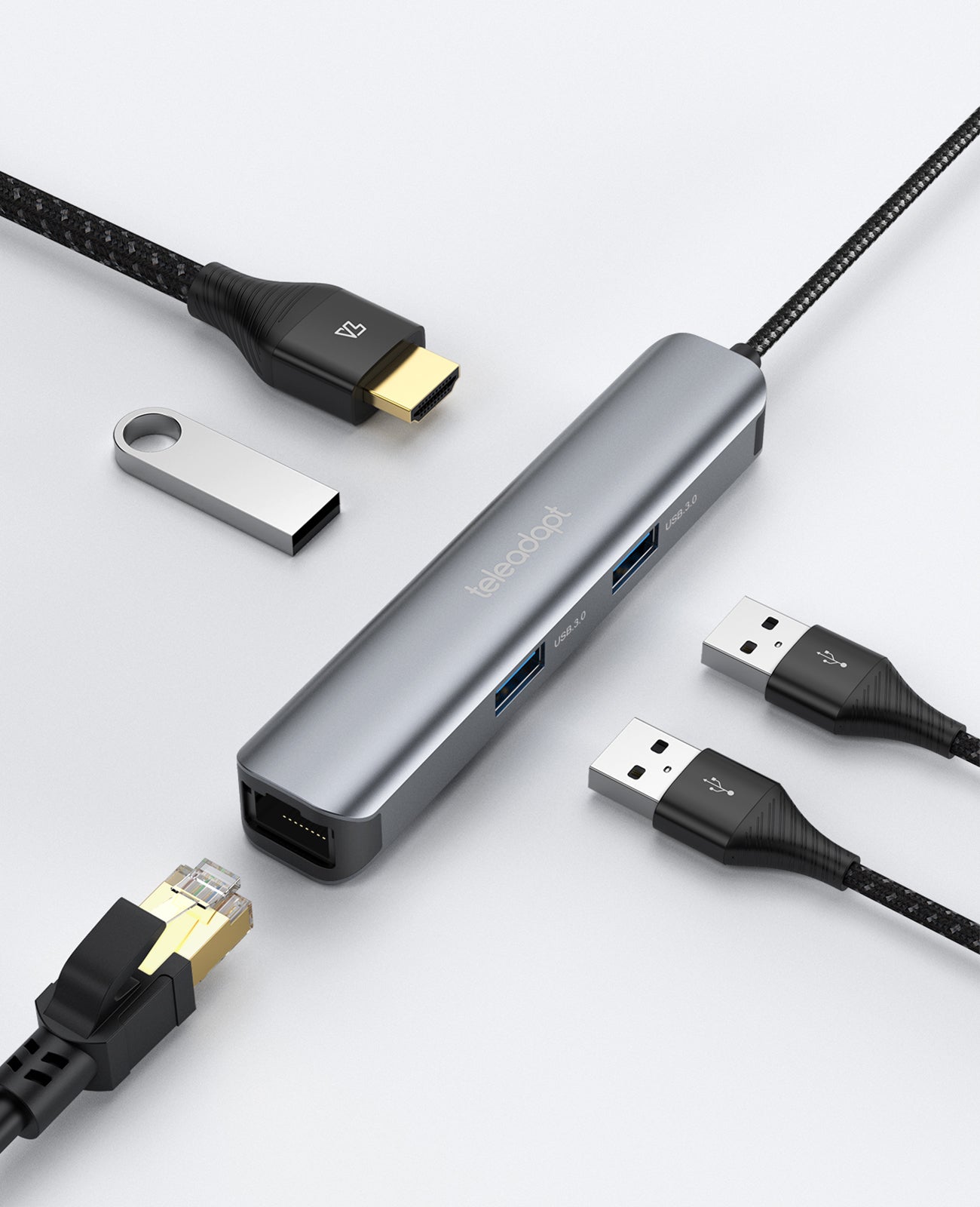 Slimline USB C 5-in-1 Combi-Hub