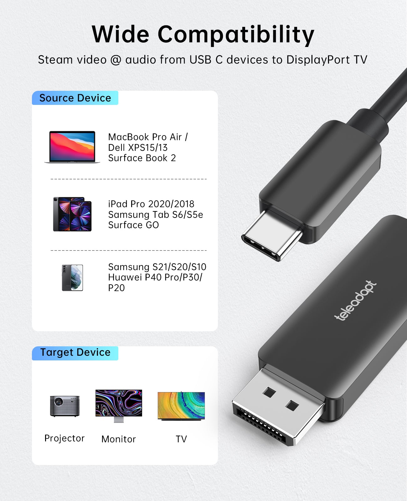 USB C Male to DisplayPort Male