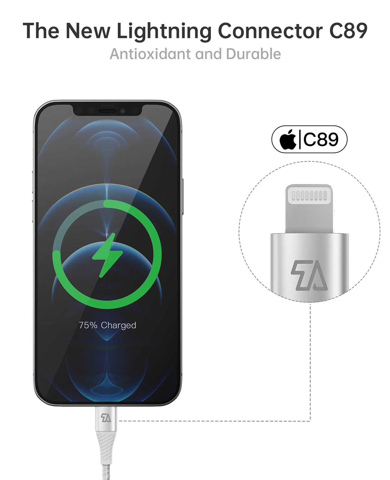 USB A to Lightning Cable, 6FT/1.8M